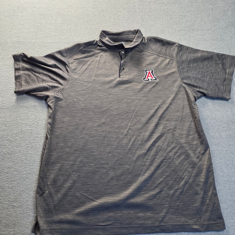Arizona Wildcats NCAA College Polo Shirt Men XL Gray Heather Rivalry Threads‎